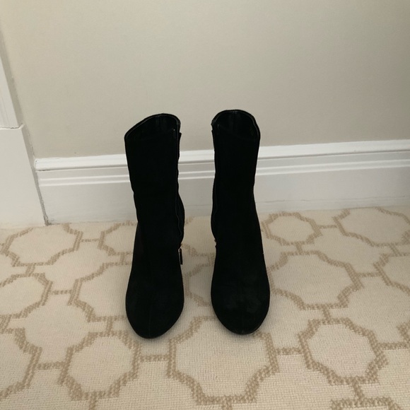 GUCCI - Suade Black Studded Booties - Picture 2 of 5